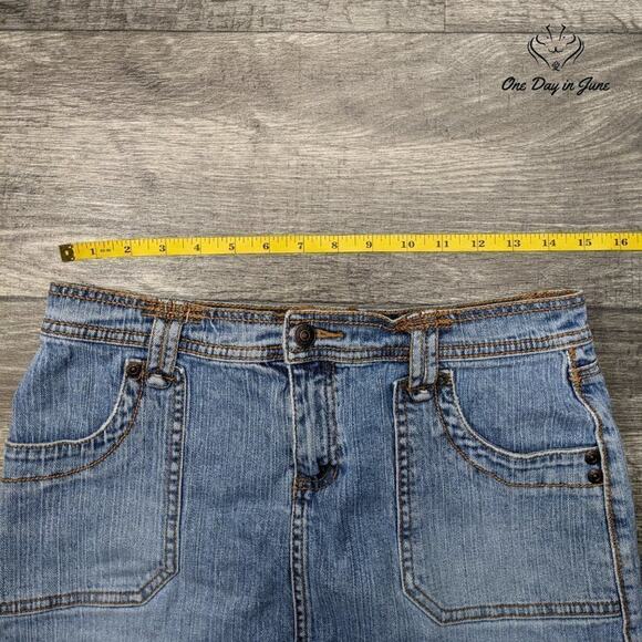Daisy Fuentes Denim Mini Skirt Size 6 - Picture 3 of 5